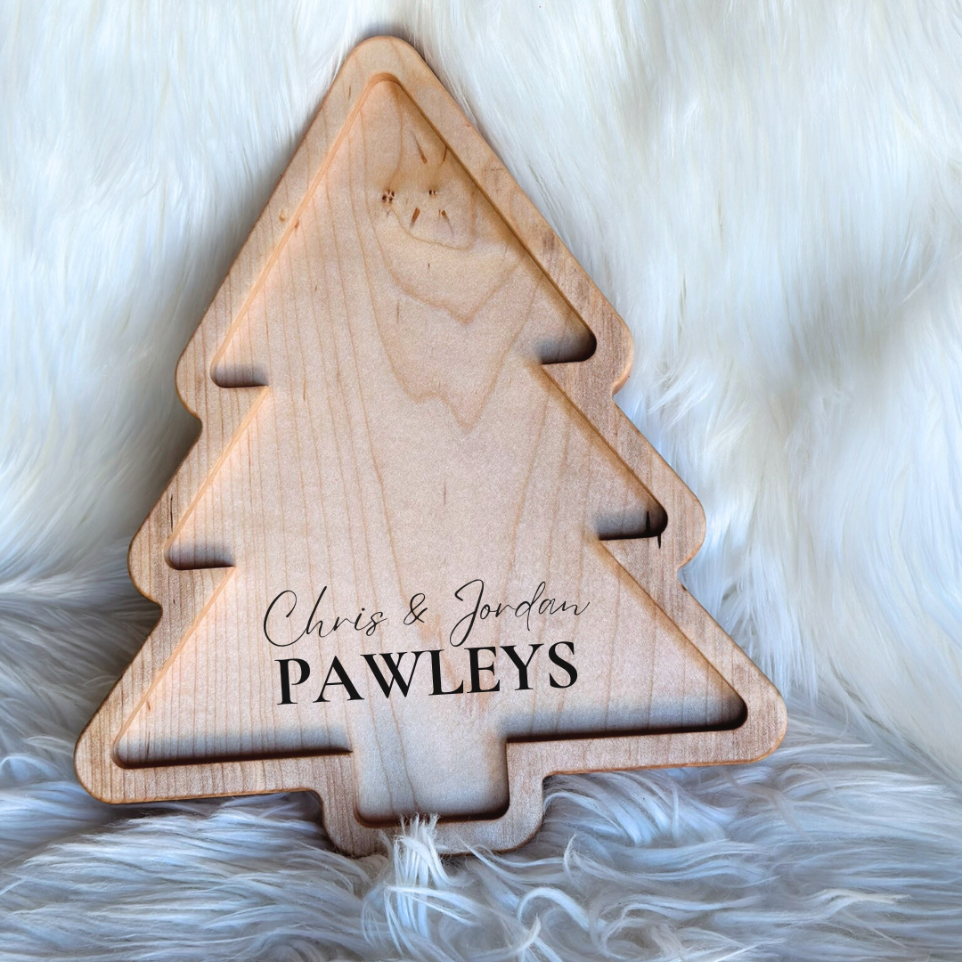 customizable Wooden Christmas Tree Charcuterie