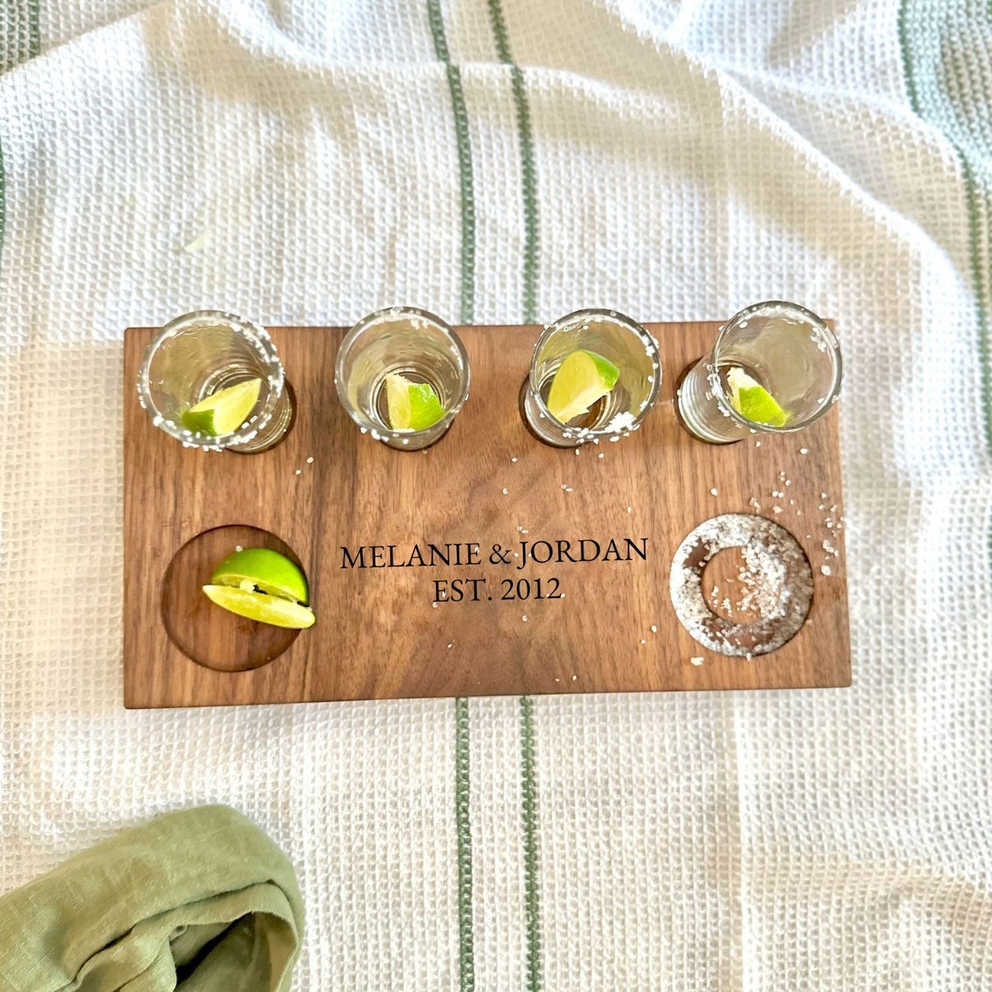 personalized tequila shot board
