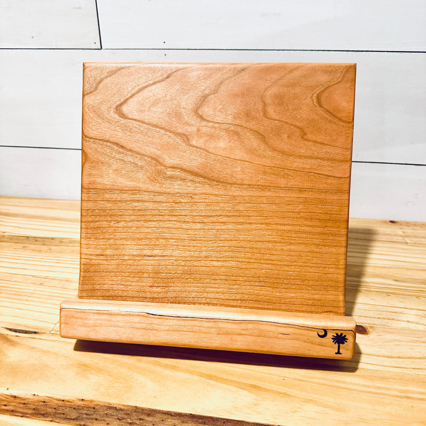 wooden iPad holder