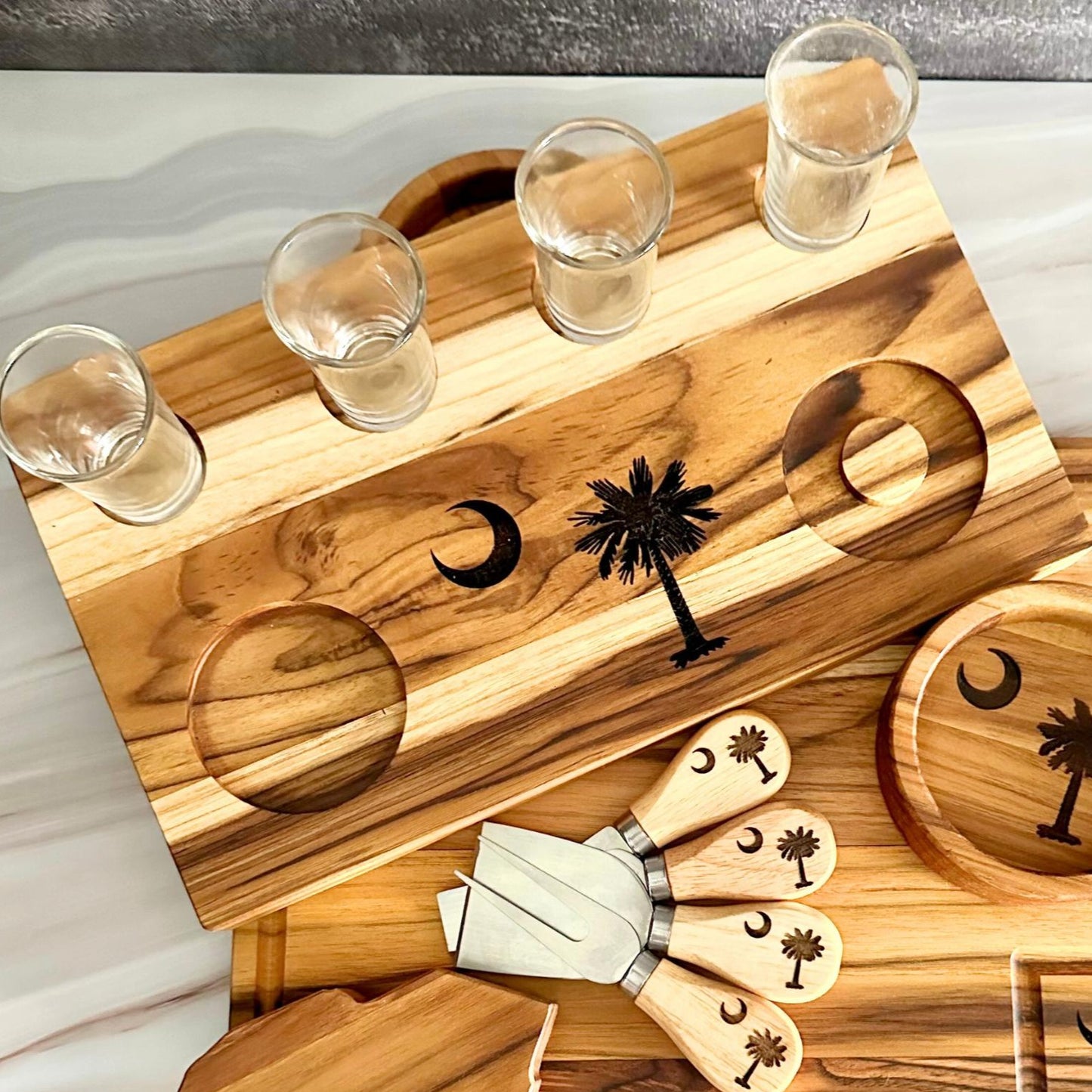 personalized tequila flight set, tequila shot board set