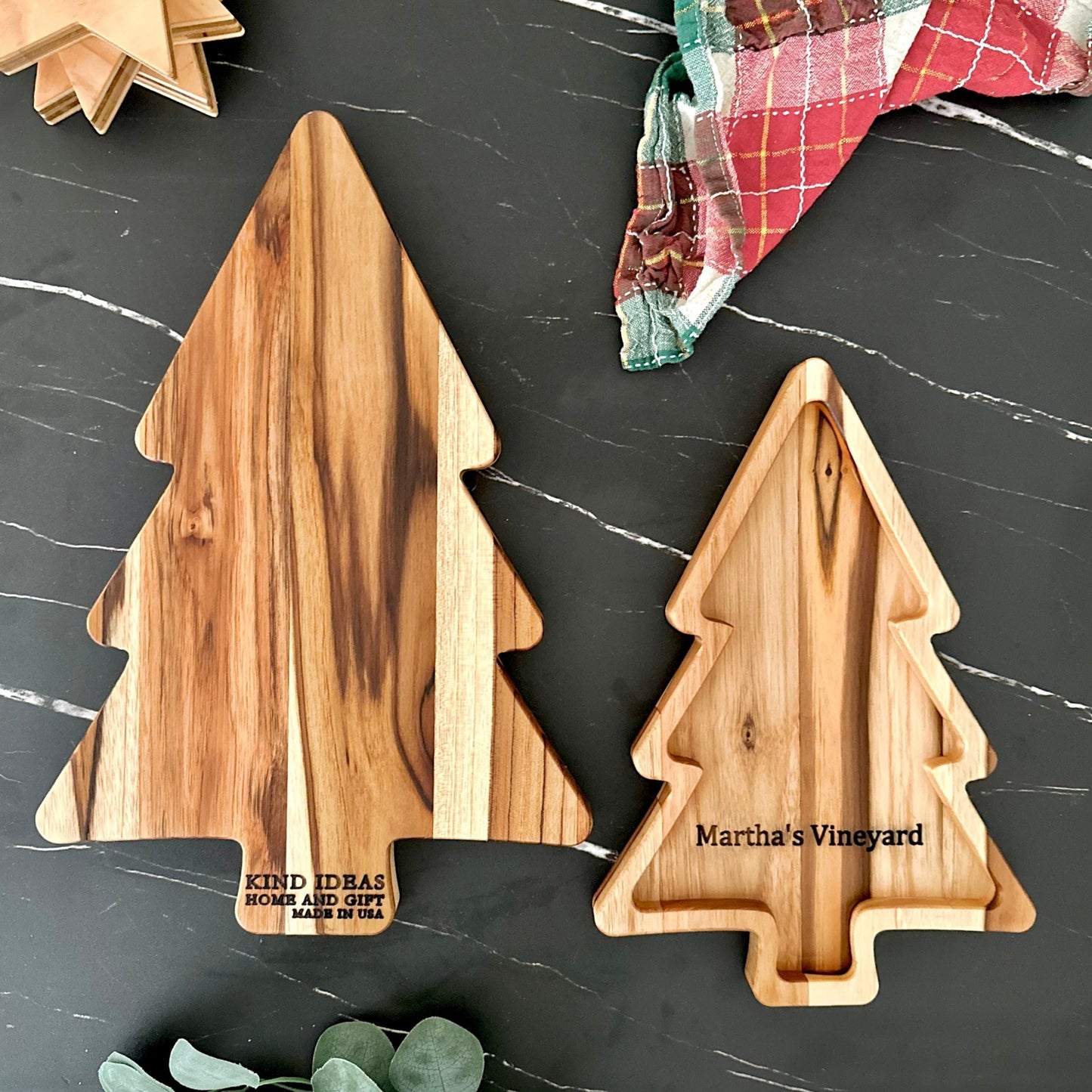 personalized Christmas tree trays
