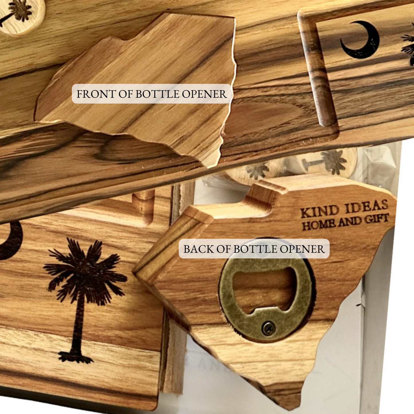 wooden bottle opener - shaped and personalized