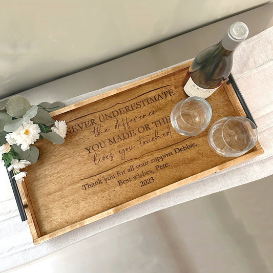 retirement gift centerpiece tray