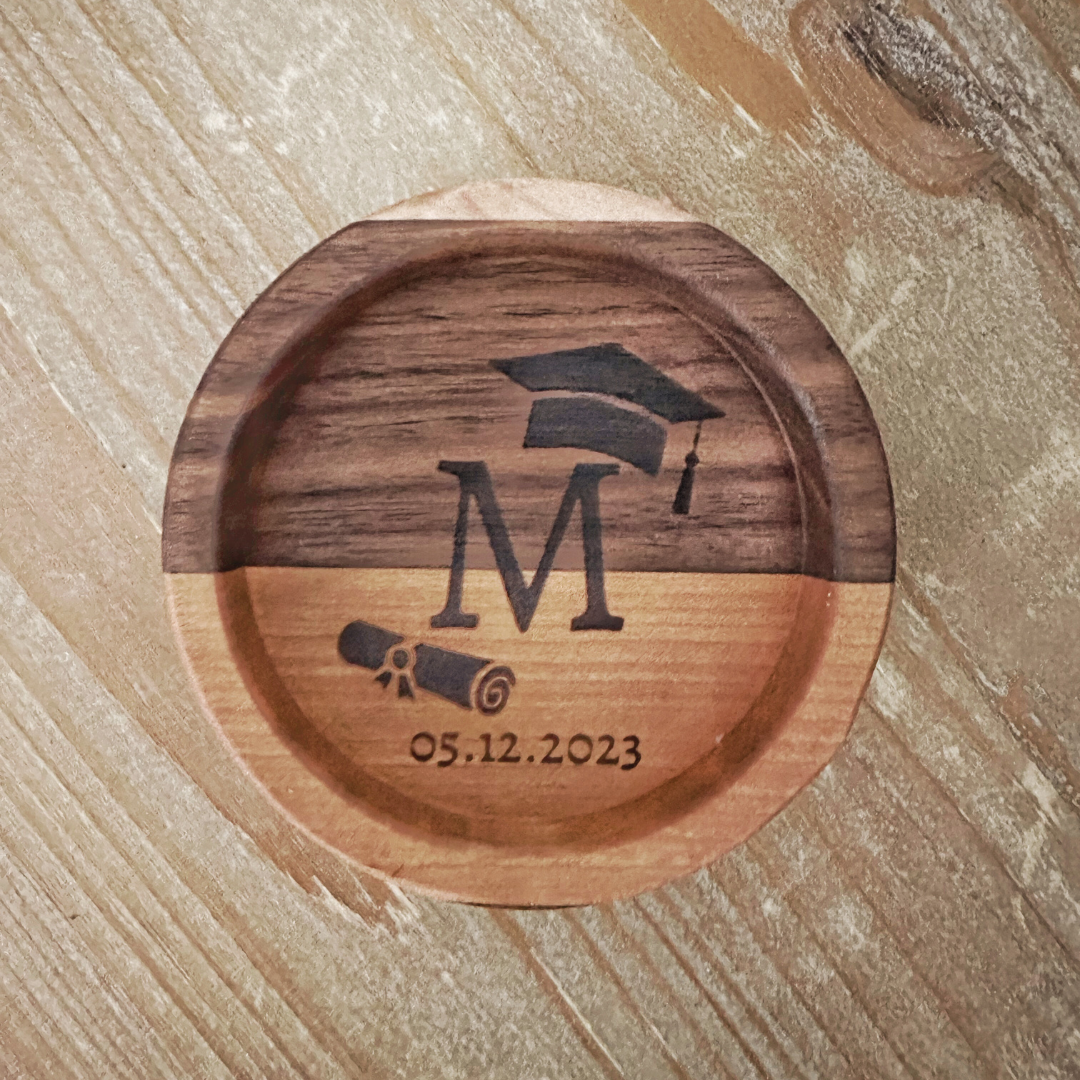 Graduate's Keepsake Wooden Wine Coaster