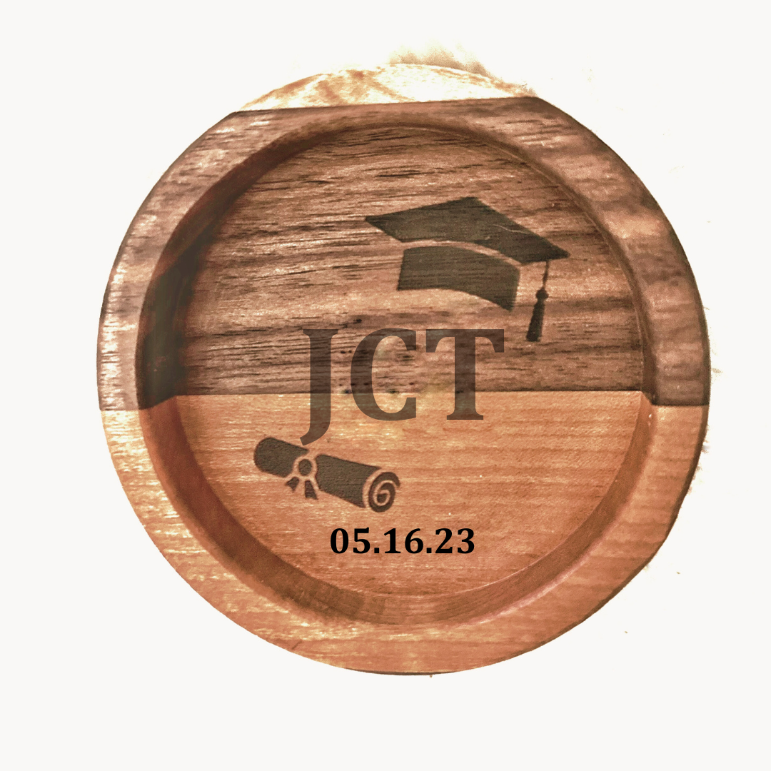 Graduate's Keepsake Wooden Wine Coaster