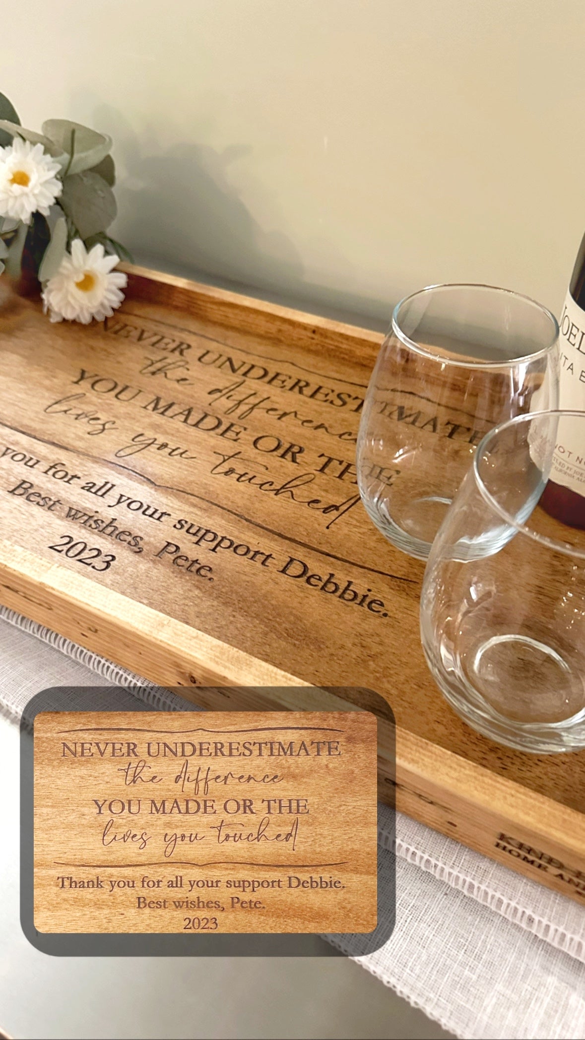 retirement gift centerpiece tray
