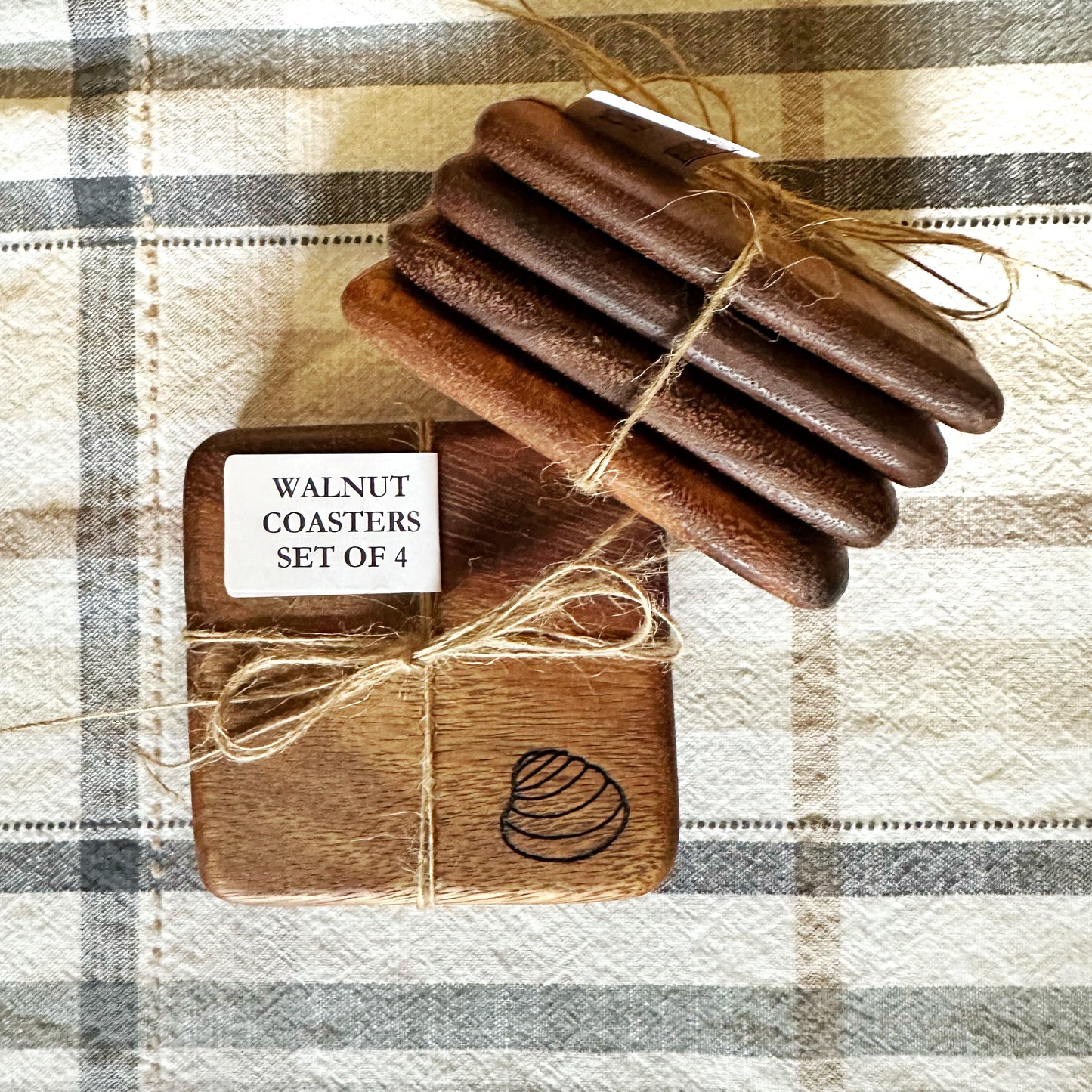 walnut wood coaster personalized