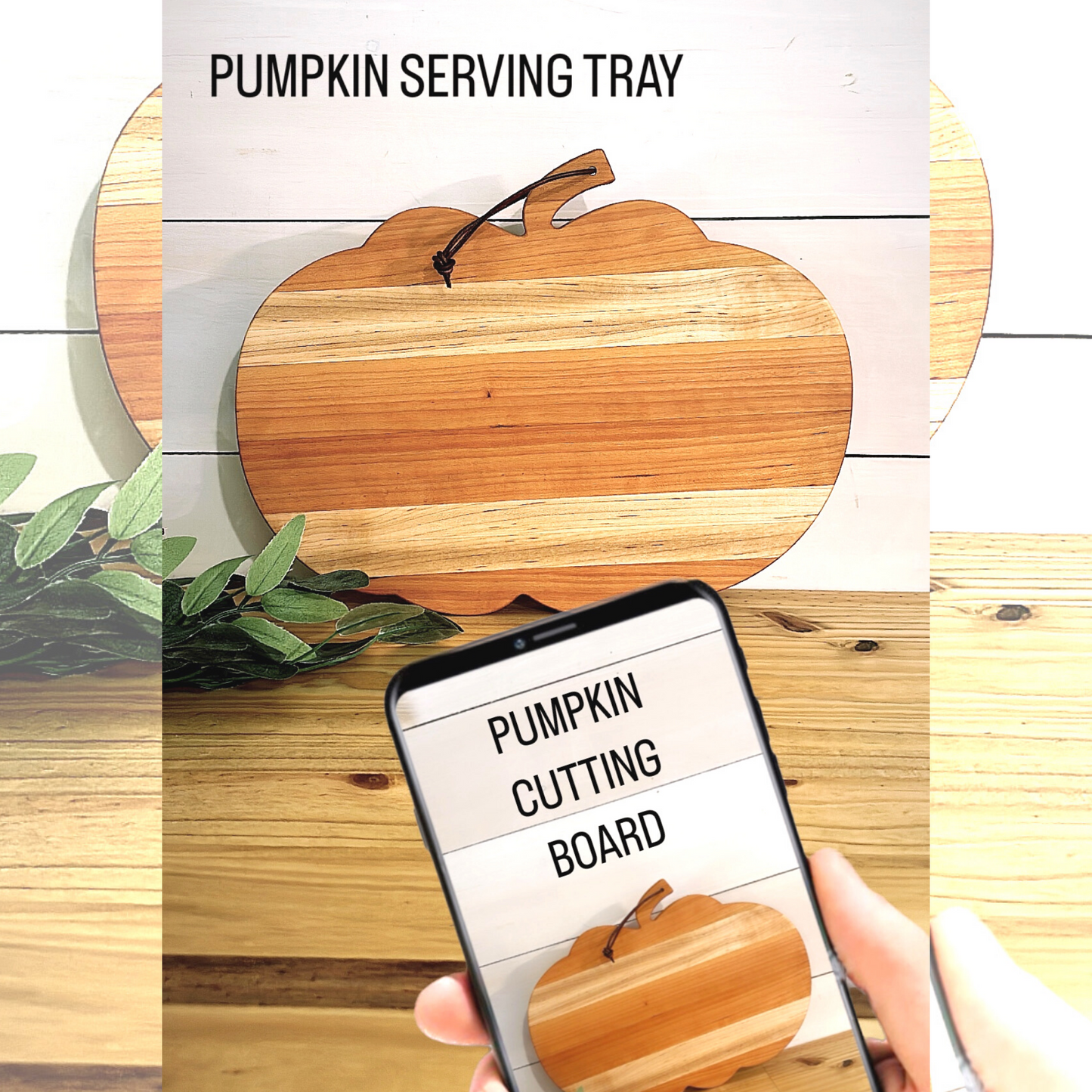 Pumpkin Shaped Serving Tray - Versatile Hardwood Cutting Board and Charcuterie Board