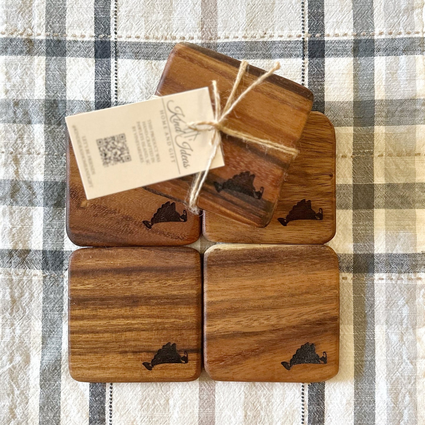 walnut wood coaster personalized