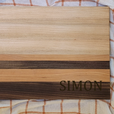 personalized mixed wood cutting board