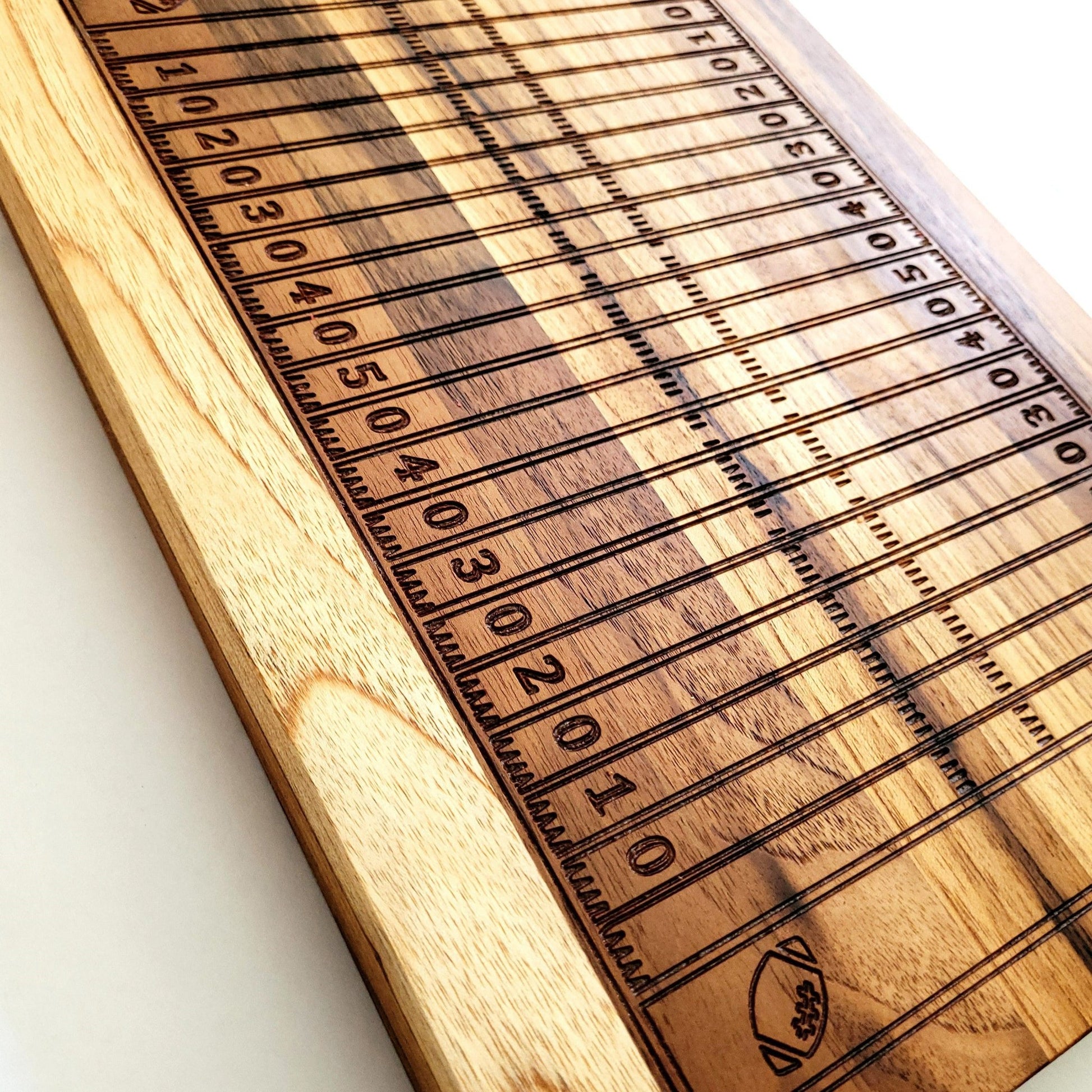 cutting board with football field and field zones engraved