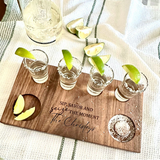 personalized tequila shot board