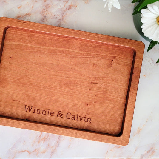 cherry wood personalized charcuterie board