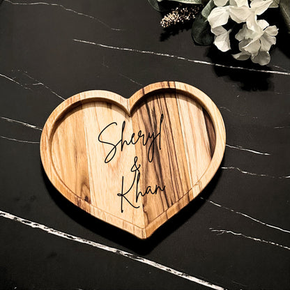 Customizable Heart Wooden Charcuterie Board