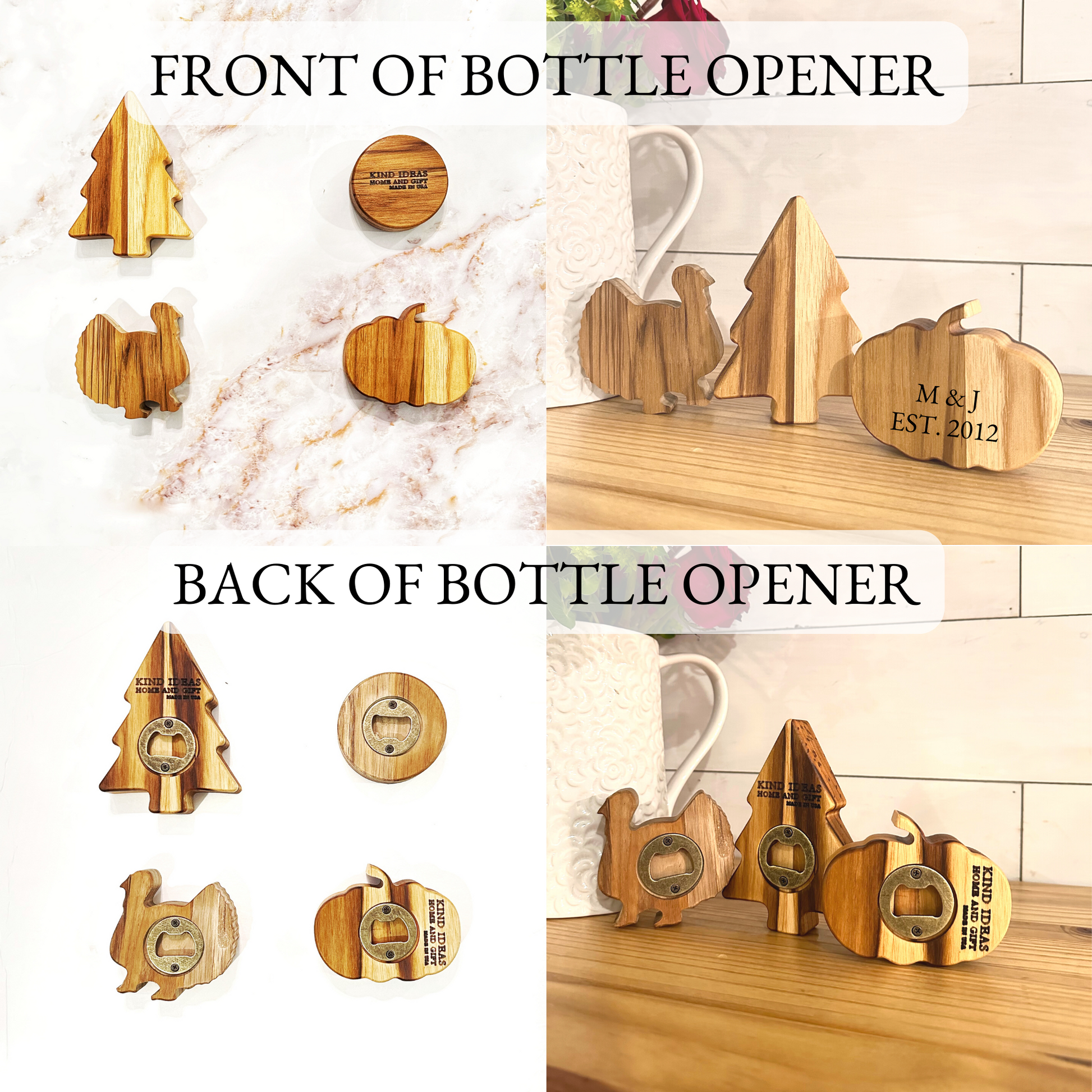 wooden bottle opener - shaped and personalized