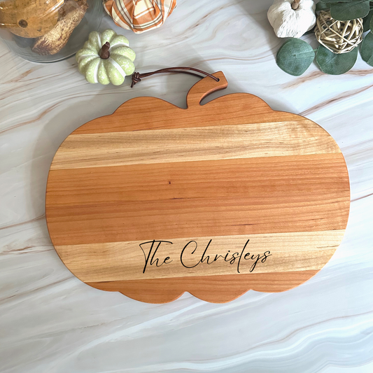 Handcrafted Pumpkin-Shaped Hardwood Cutting Board - Functional Art for Your Kitchen