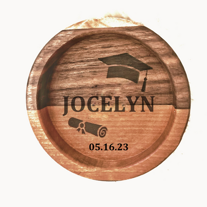 Graduate's Keepsake Wooden Wine Coaster