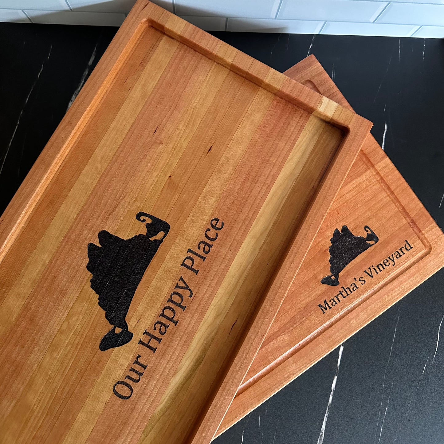 cherry wood personalized charcuterie board