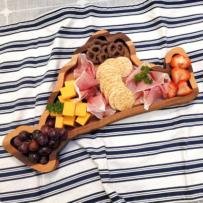 Martha's Vineyard-inspired charcuterie board, crafted from premium wood, perfect for elegant gatherings