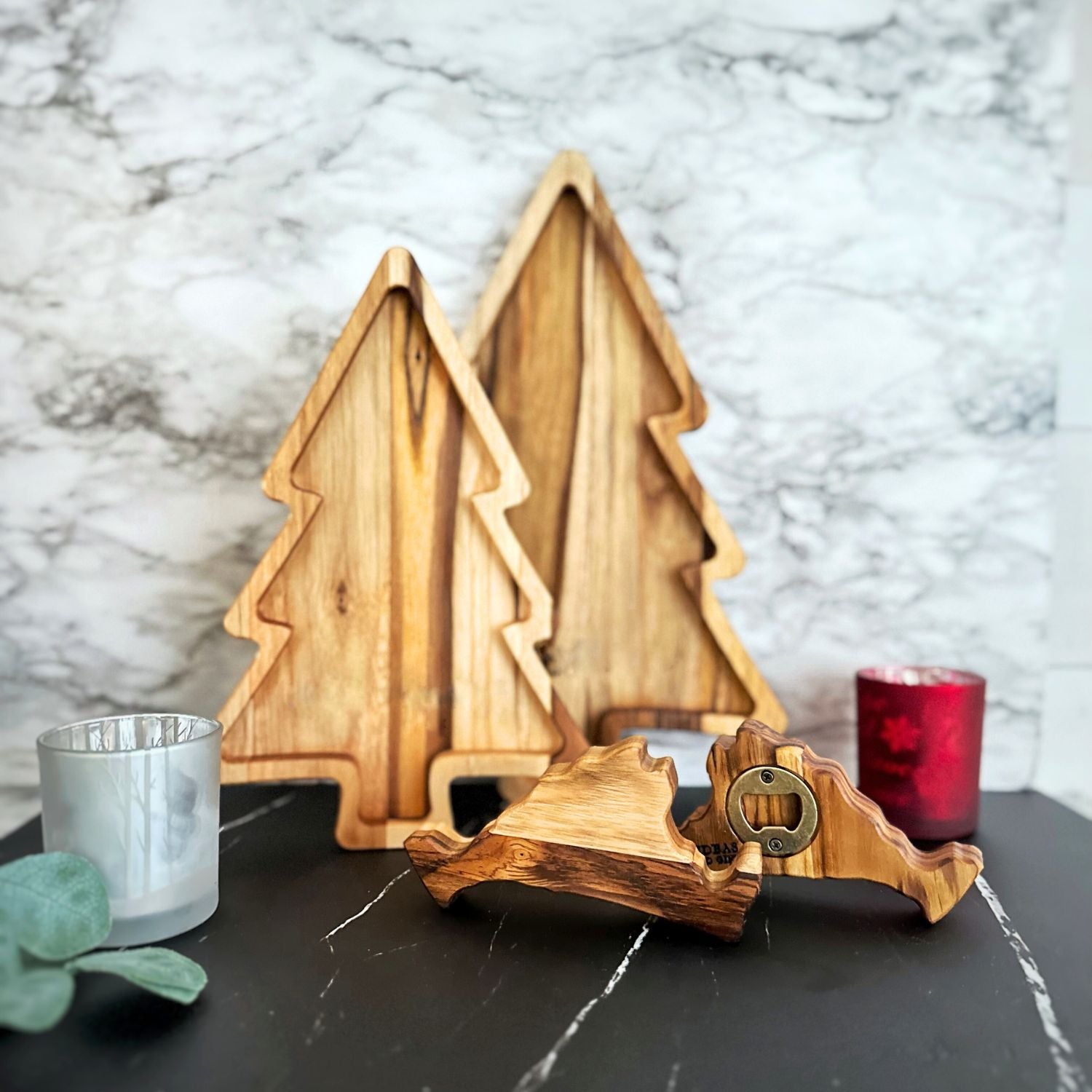 Christmas tree shaped charcuterie board, Christmas tree shaped cutting board