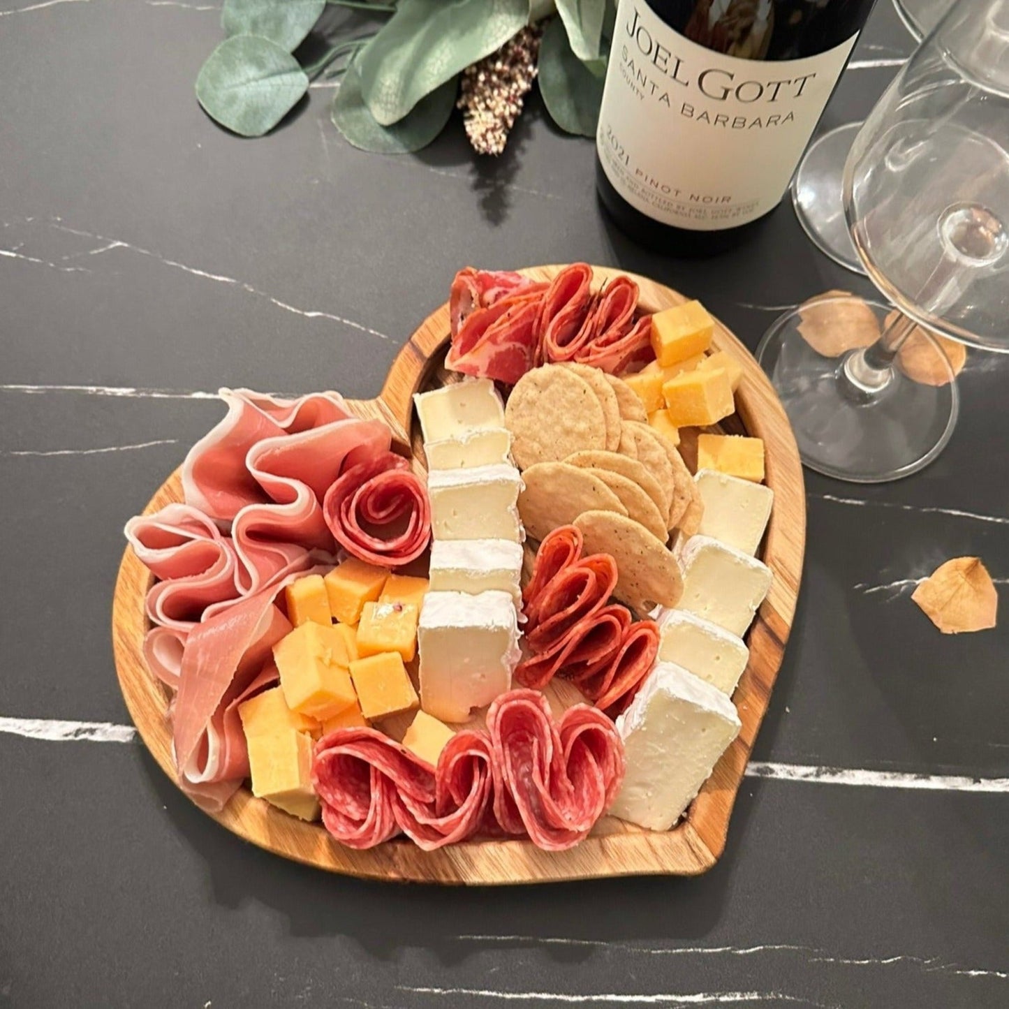 heart-shaped tray, personalized keepsake tray, custom heart charcuterie board