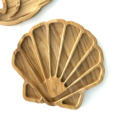 scallop shape wood tray