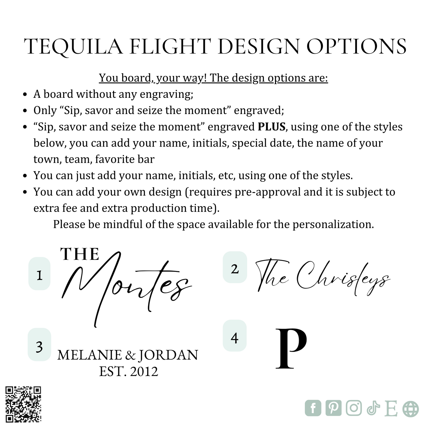 Tequila Flight Board Set, Doubles as Mini Cutting Board