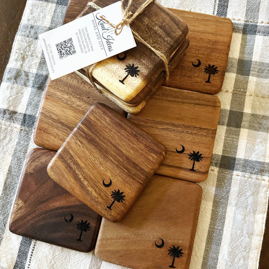 walnut wood coaster personalized
