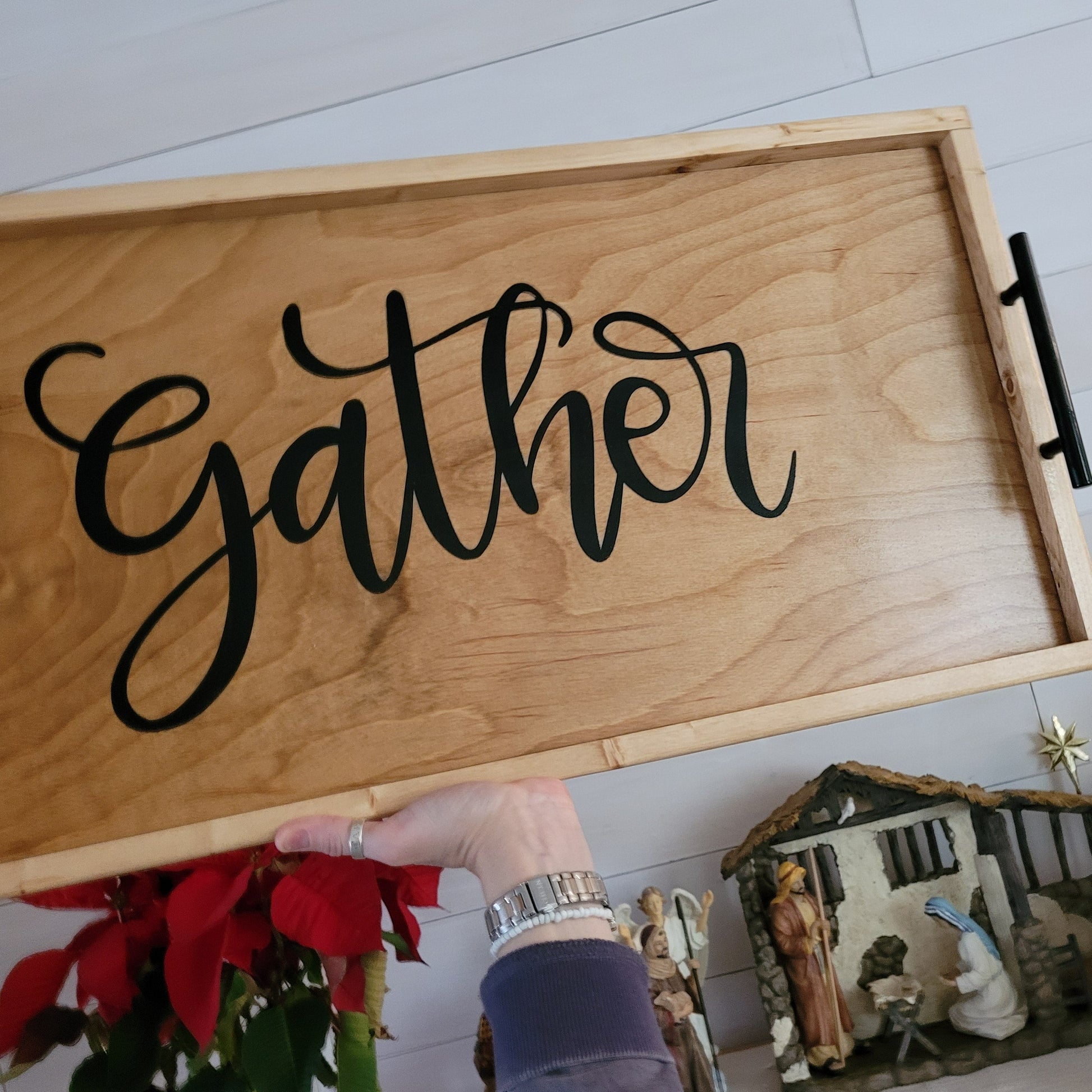Holiday-themed personalized premium wooden charcuterie board