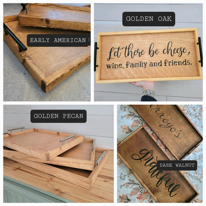 charcuterie serving board featuring a personalized phrase