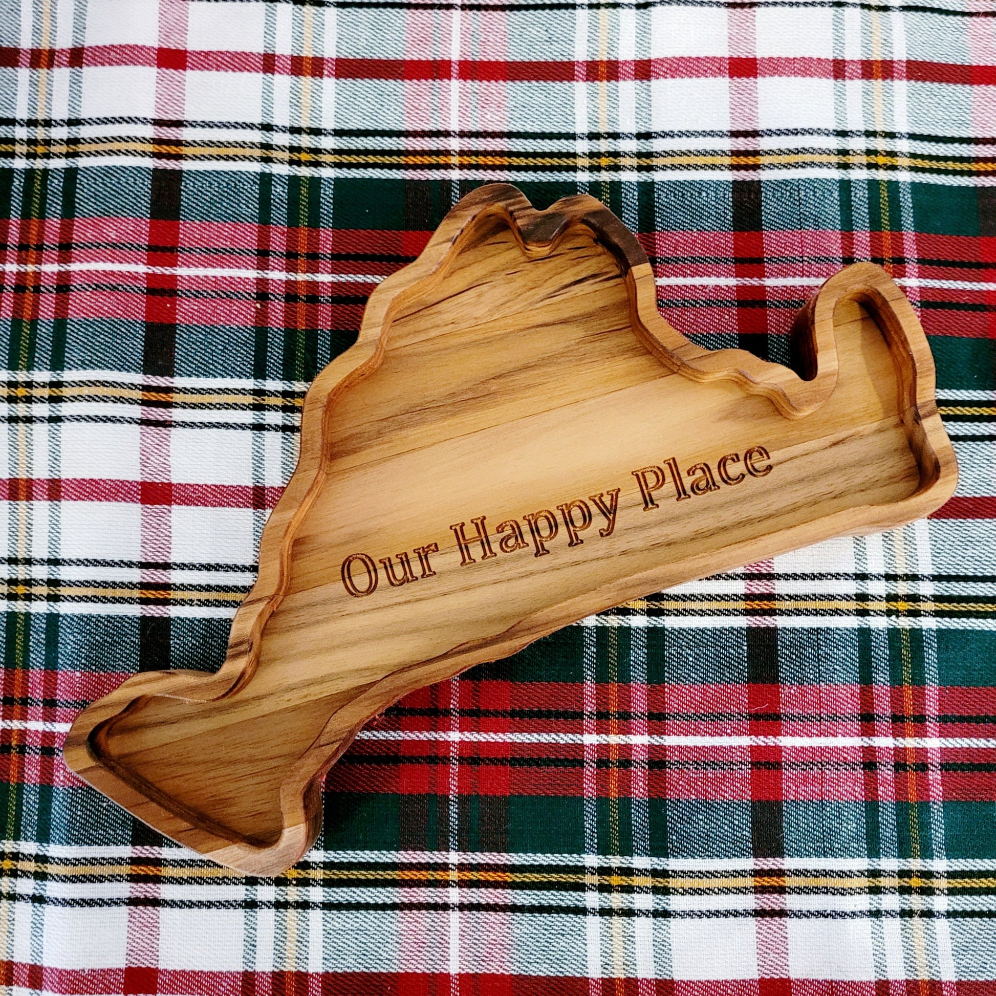Martha's Vineyard Tray with Our Happy Place engraved