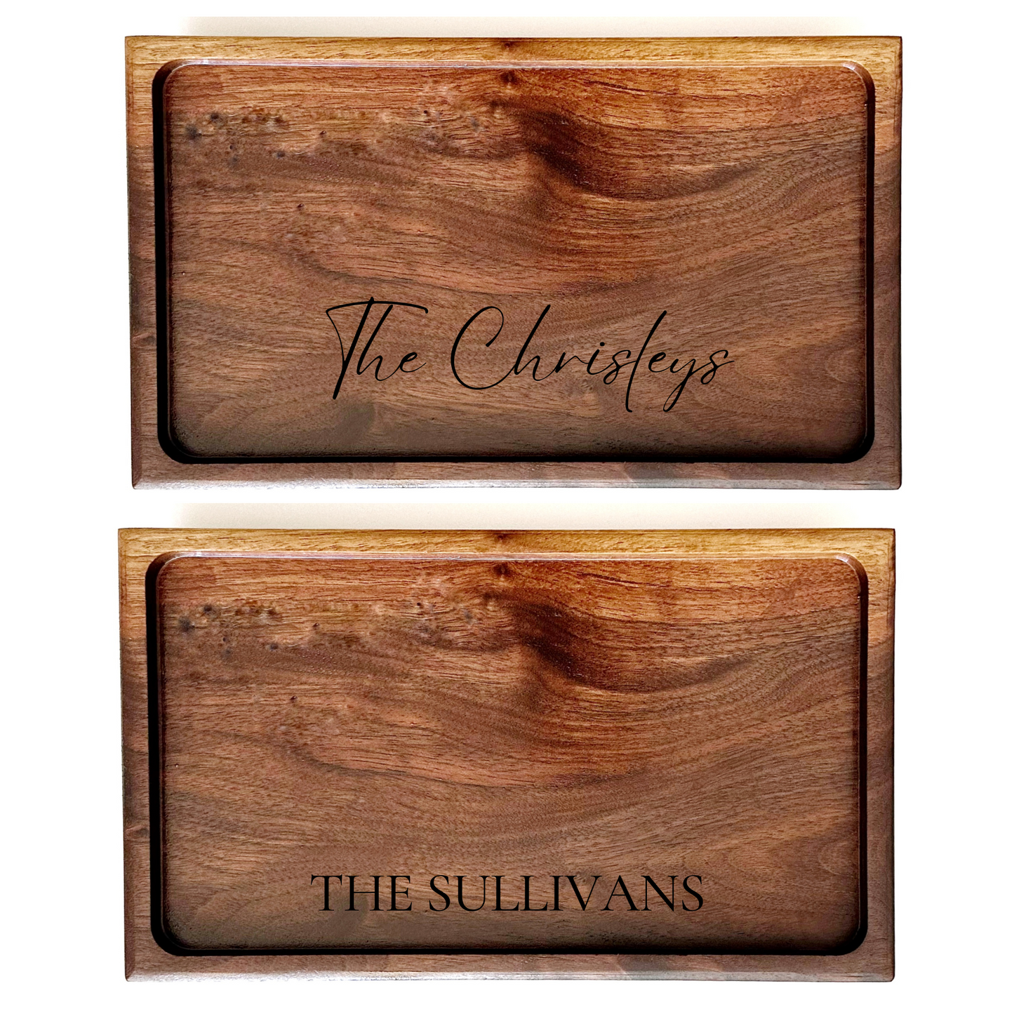 Anniversary celebration - gifts on a personalized wooden tray