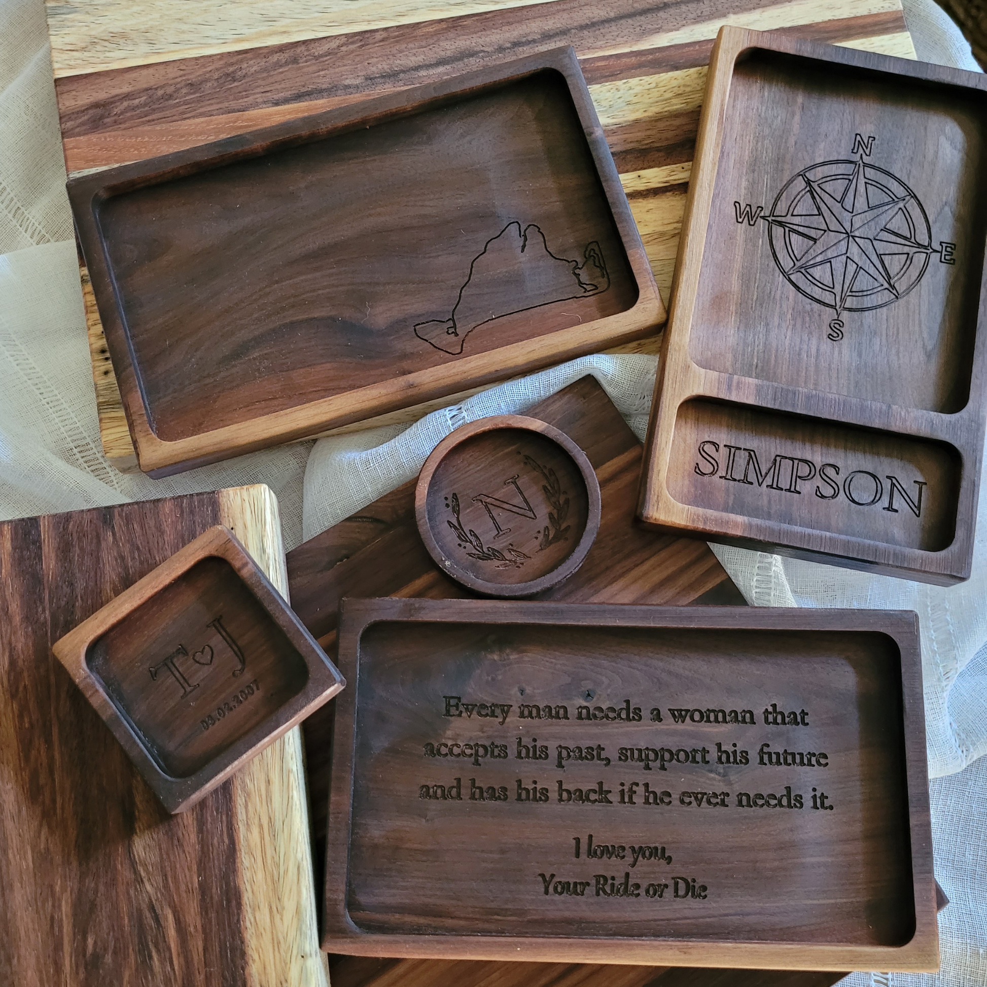 Variety of wooden catchall trays - choose the perfect gift