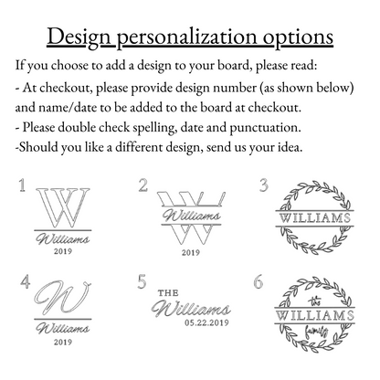 design options for Martha's Vineyard shaped charcuterie board
