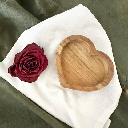 Handcrafted wooden bowl heart shaped