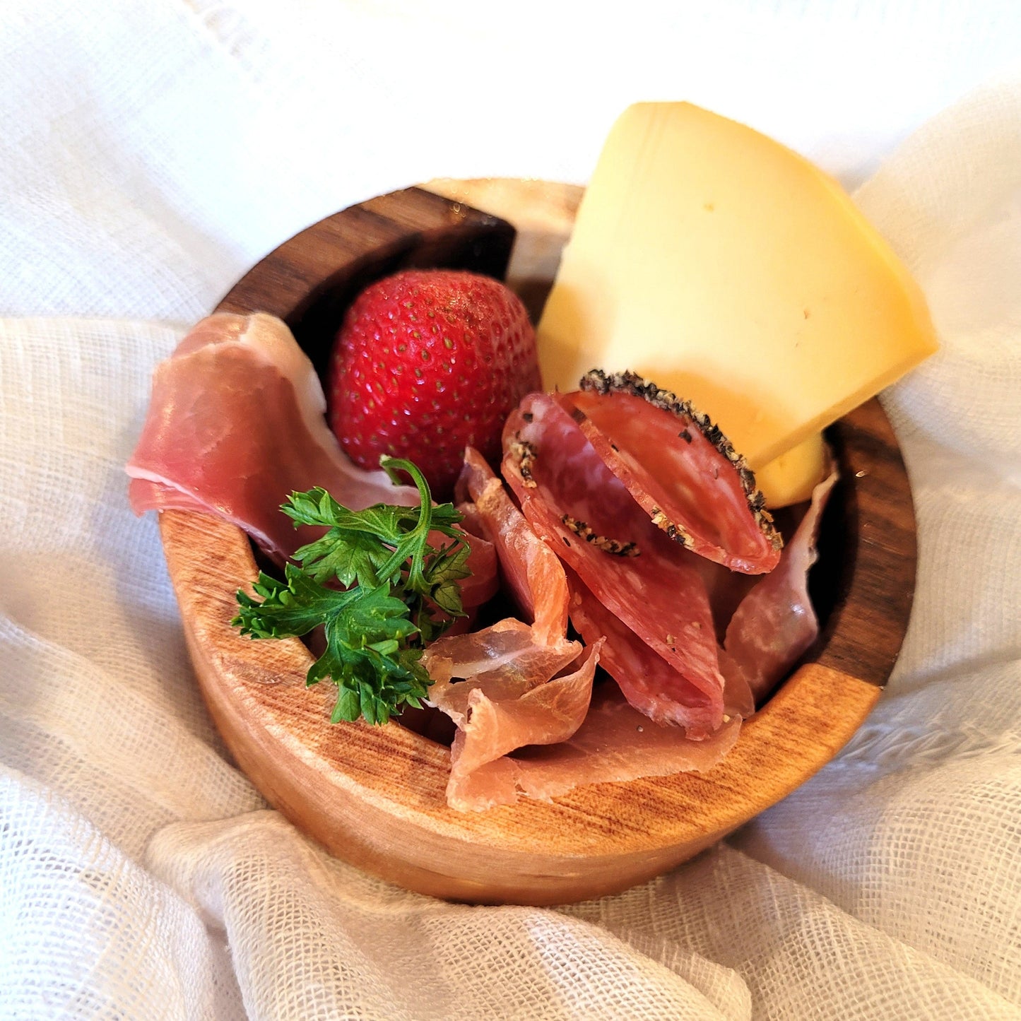 Custom mini charcuterie board, appetizer bowl